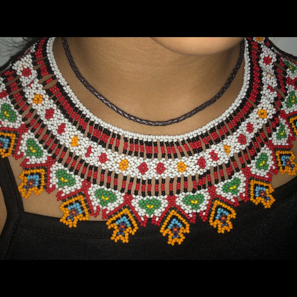 Hand beaded Native American necklace